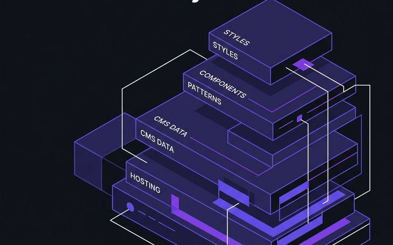 Enterprise Webflow development showing design system architecture and CMS collection structure