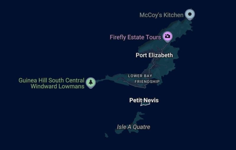 Petit Nevis Map