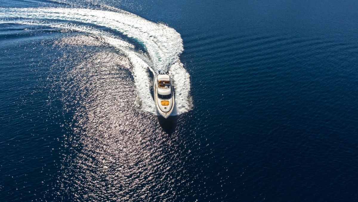 Luxury Yacht Aerial View