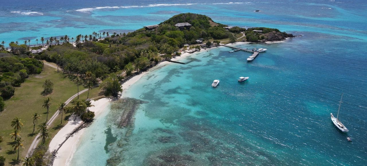Drone shot of Petit St. Vincent
