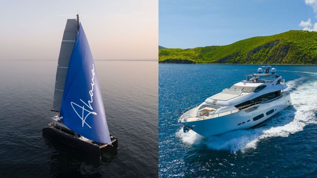 Catamaran & Motor Yacht, side by side