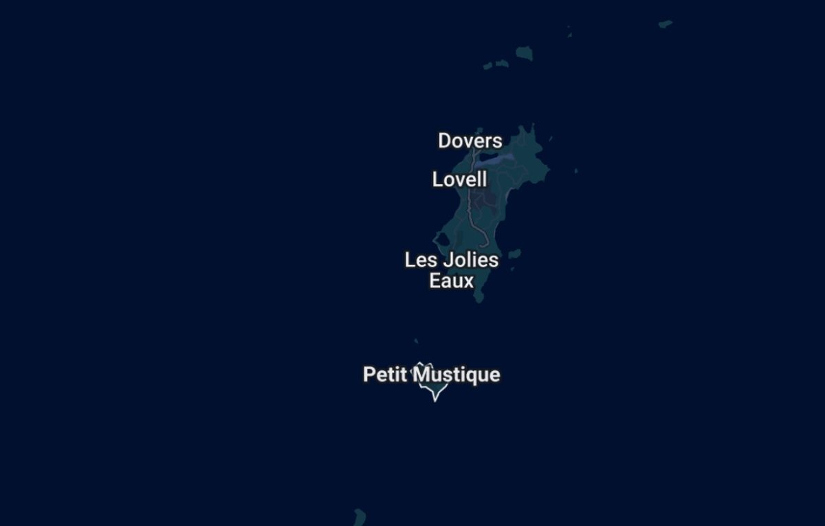 Petit Mustique Map