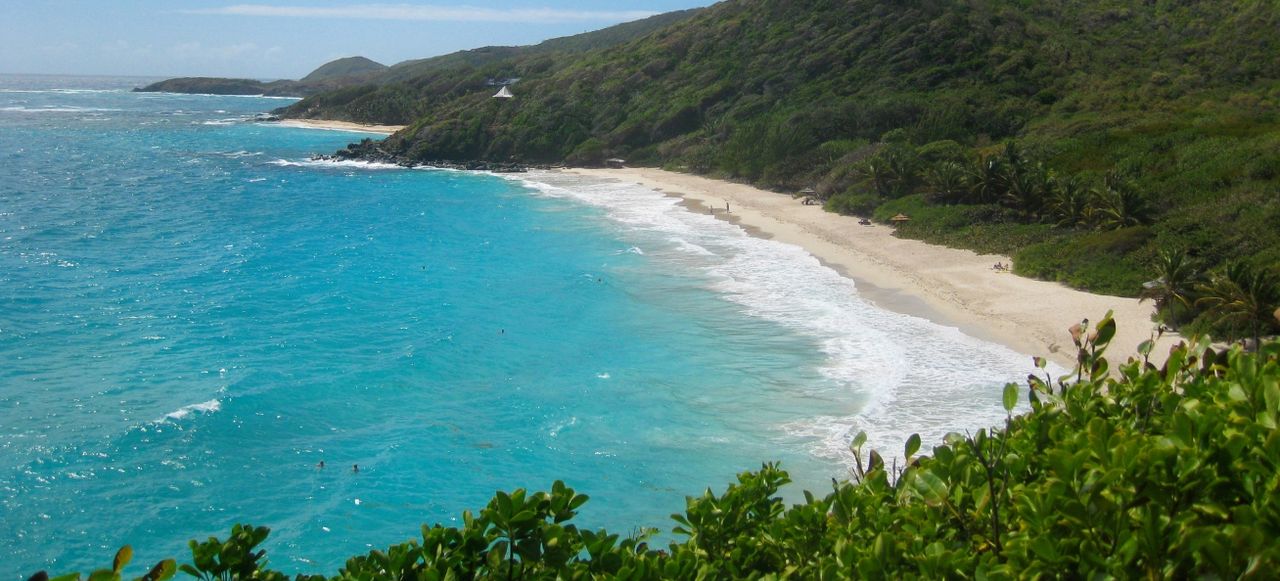 Overhead View of an Exclusive Caribbean Beach