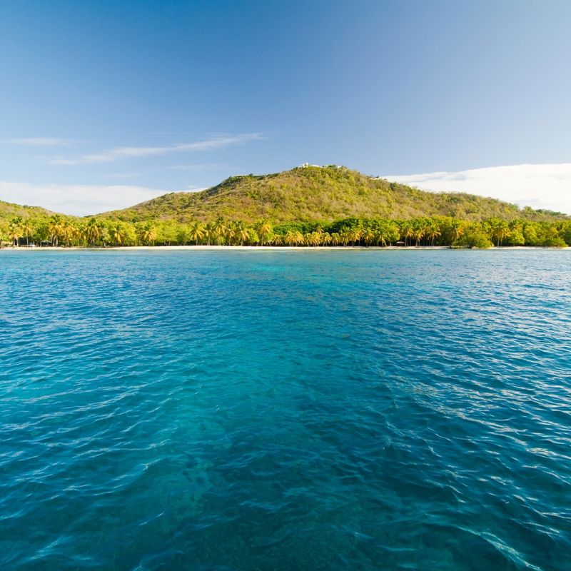 Mustique Paradise - blue sea water and green island