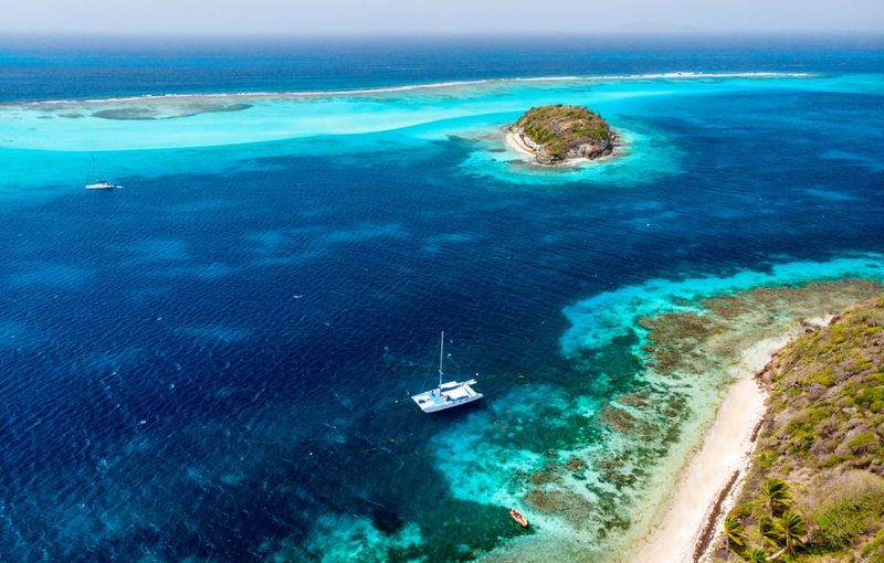 Top view of Tobago Cays
