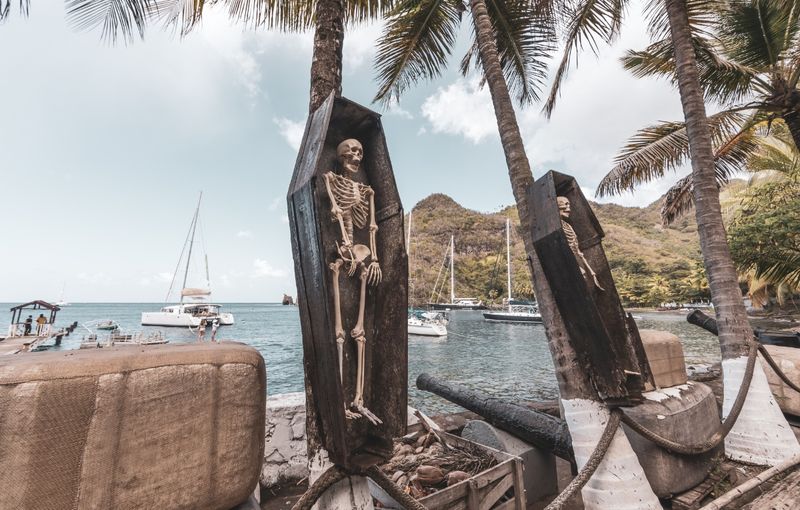 Wallilabou bay, Saint Vincent, Saint Vincent and the Grenadines - Skeletons in coffins