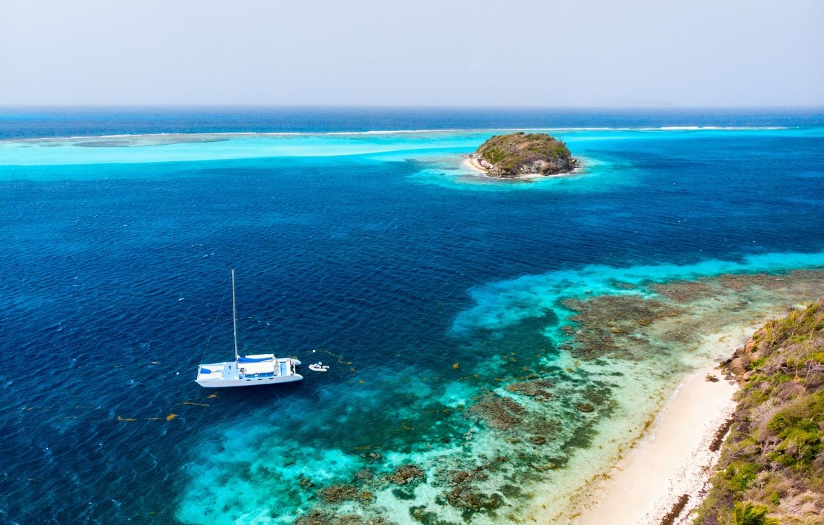 Top view of Tobago Cays