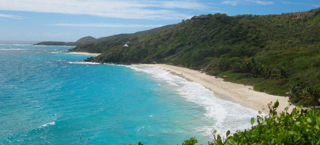 Overhead View of an Exclusive Caribbean Beach