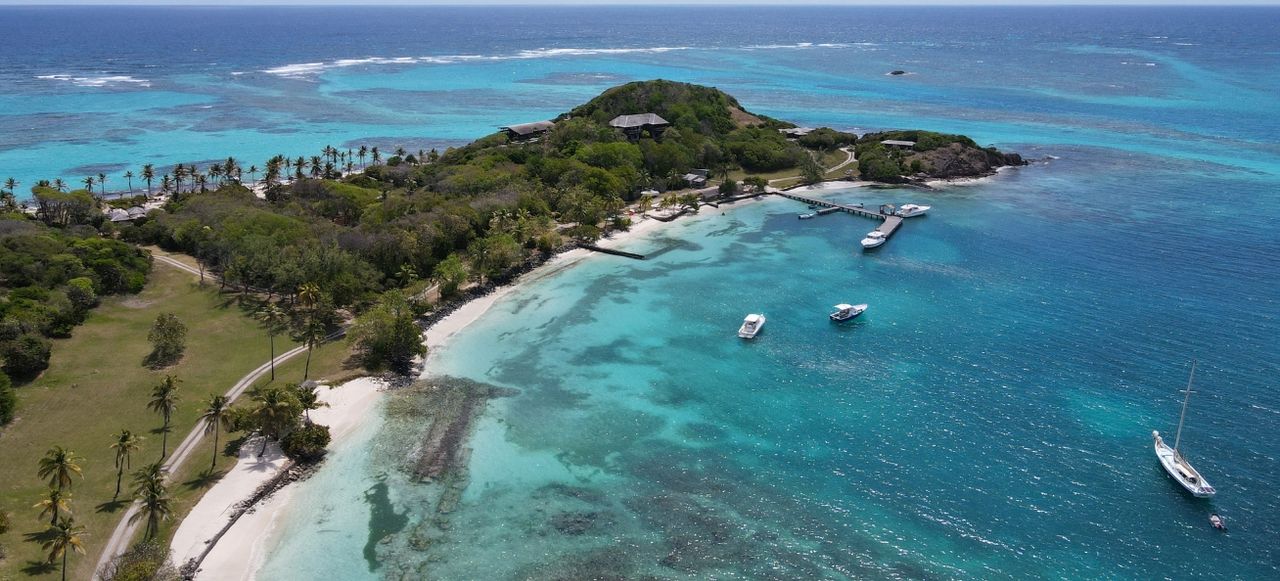 Drone shot of Petit St. Vincent