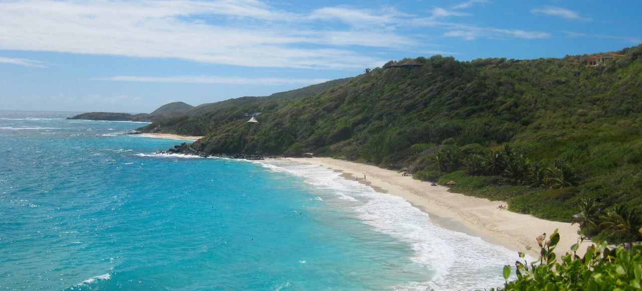 Overhead View of an Exclusive Caribbean Beach