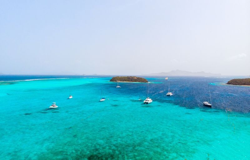 Top view of Tobago Cays