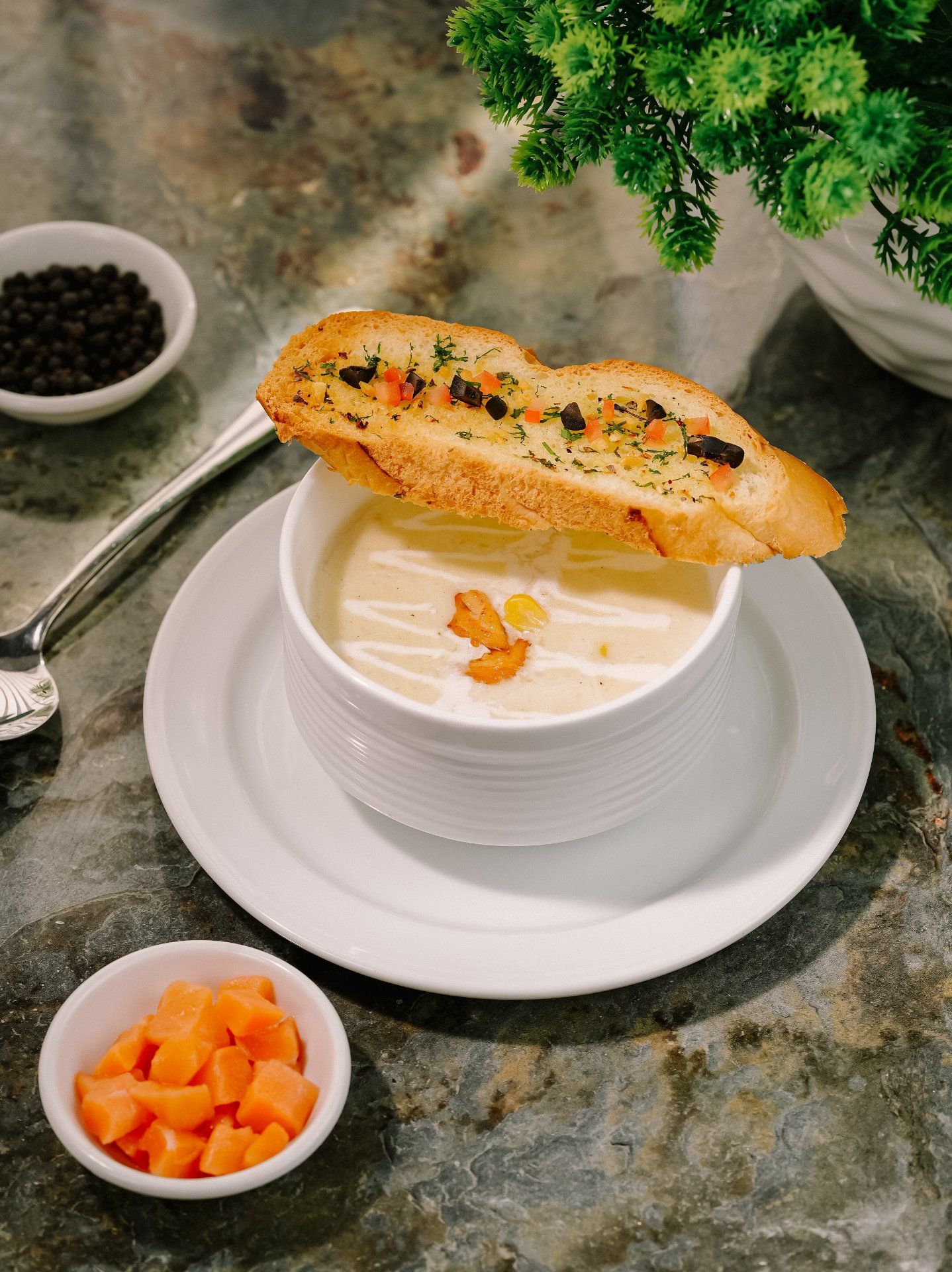 Salmon chowder soup