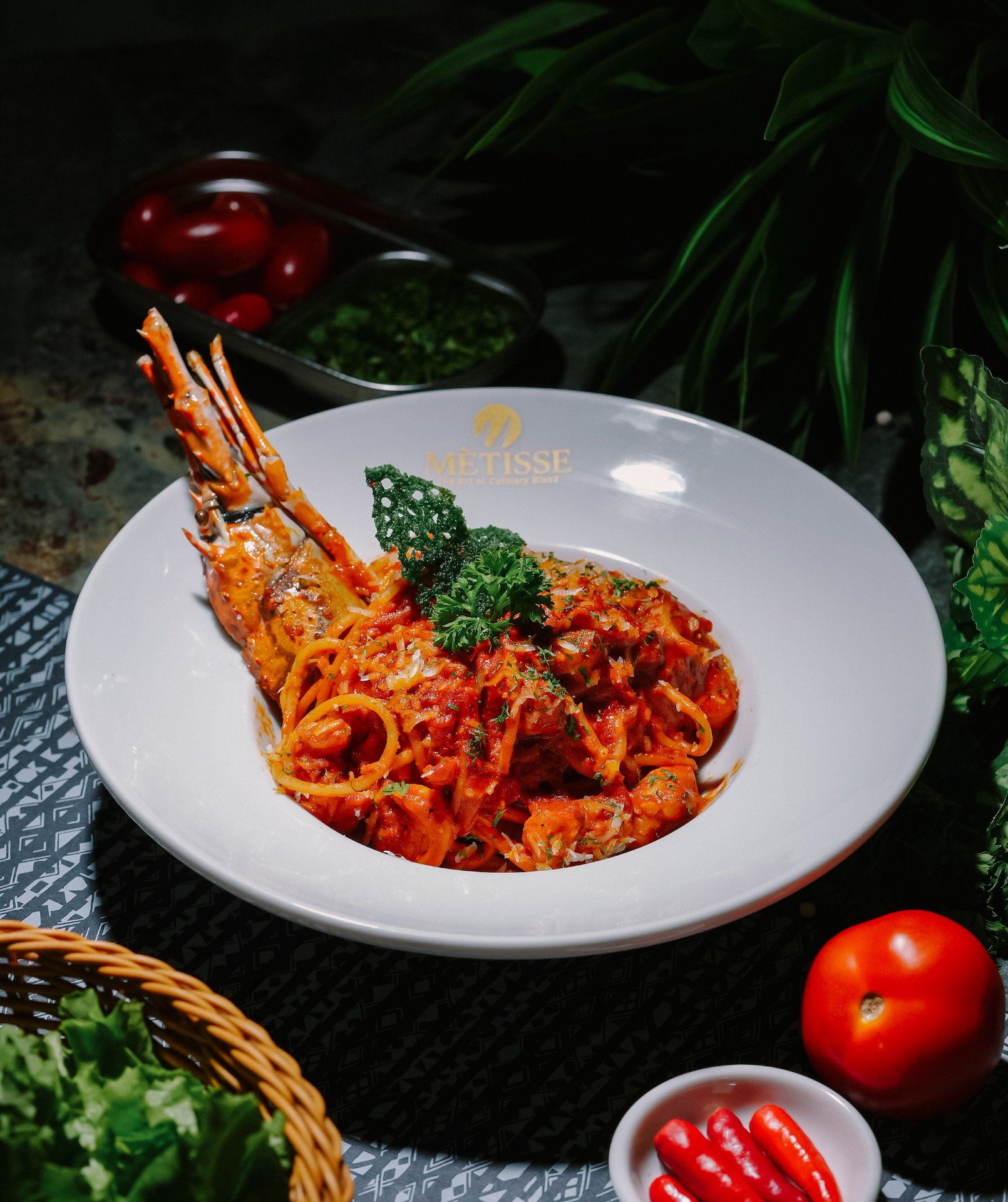 Spaghetti with lobster
