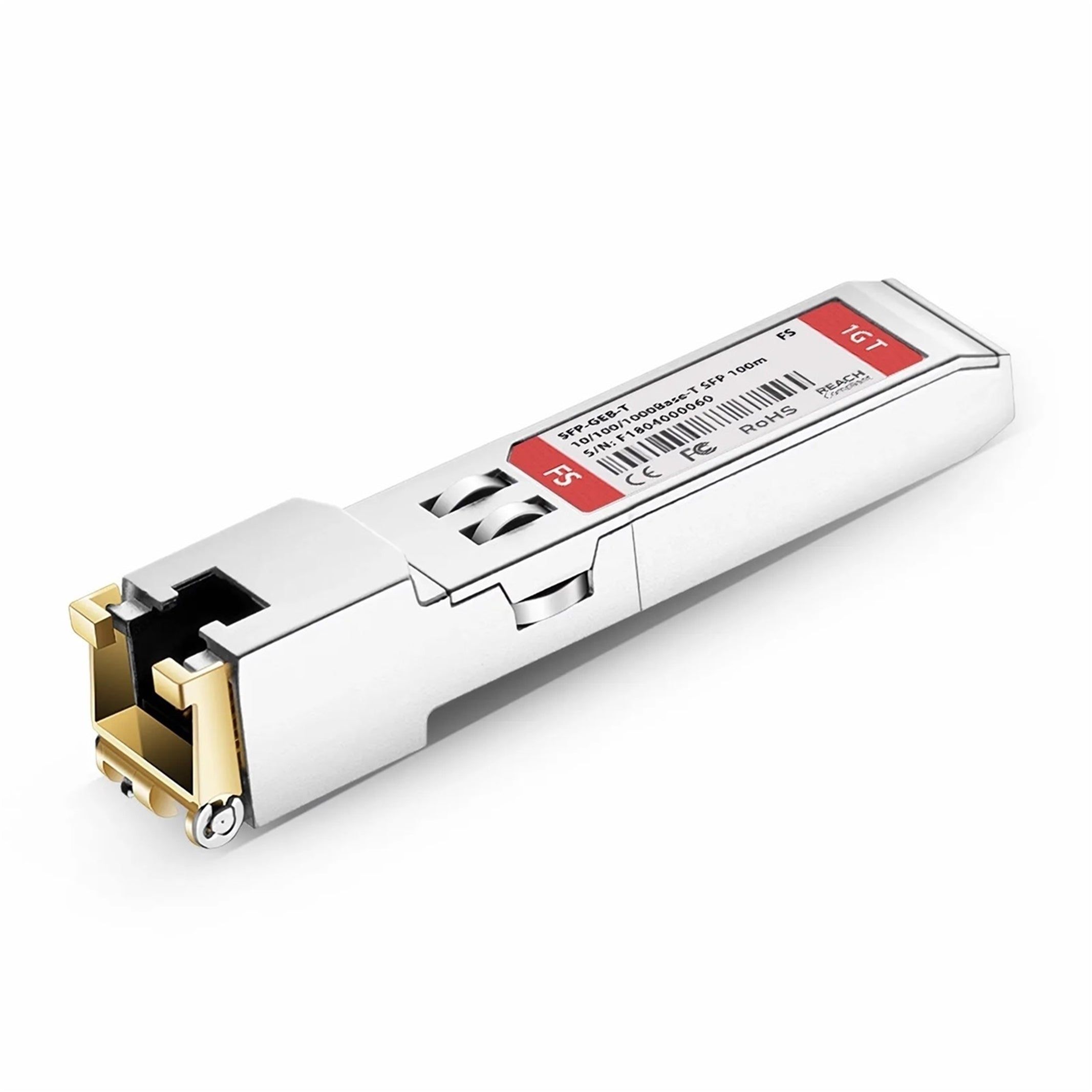 FS SFP-GB-GE-T 10/100/1000BASE-T SFP SGMII Copper 100m RJ-45 Transceiver Module, Silver (Certified Refurbished)