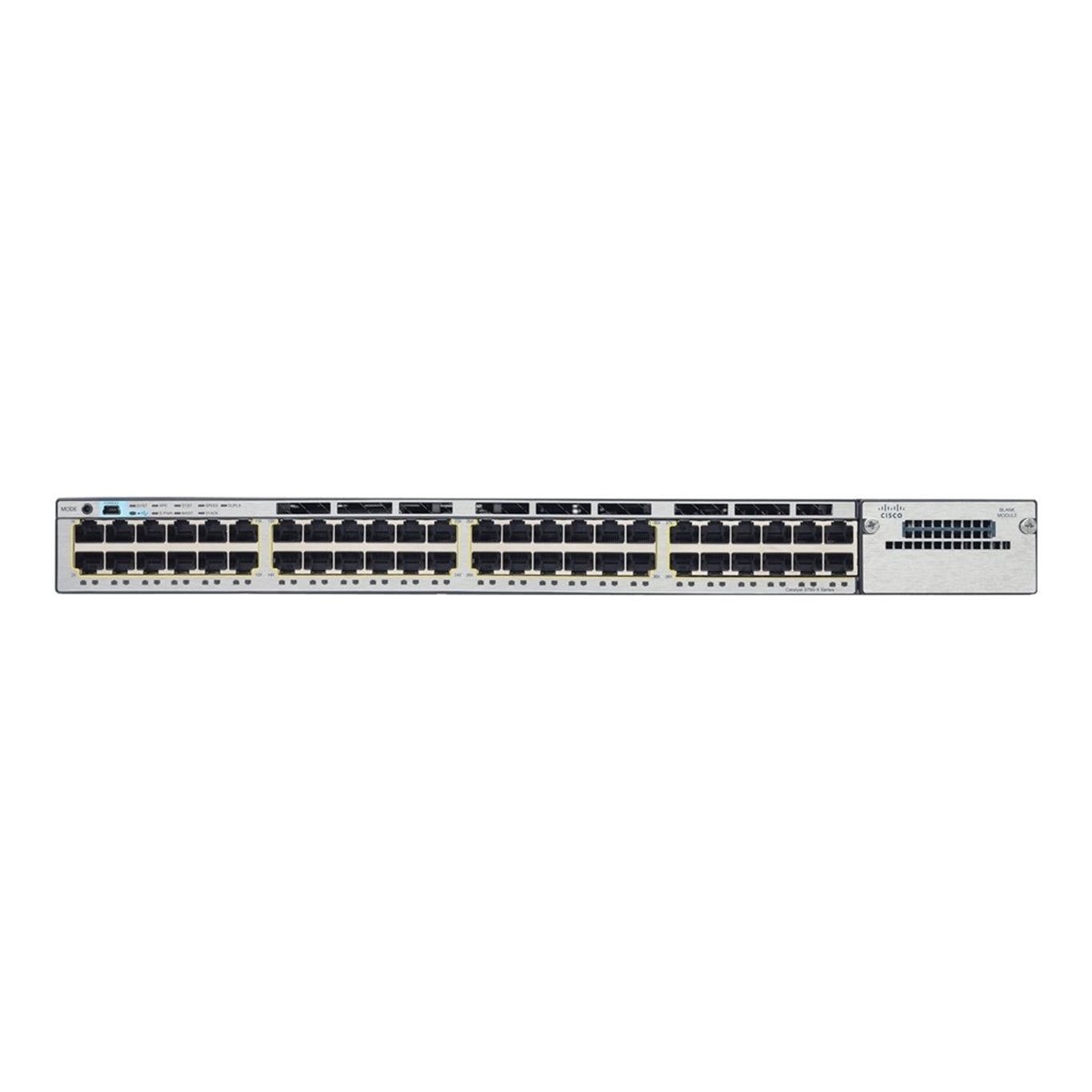 Cisco WS-C3750X-48T-S 48-Port 100Mbps RJ45 1U Switch, Black (Scratch and Dent)