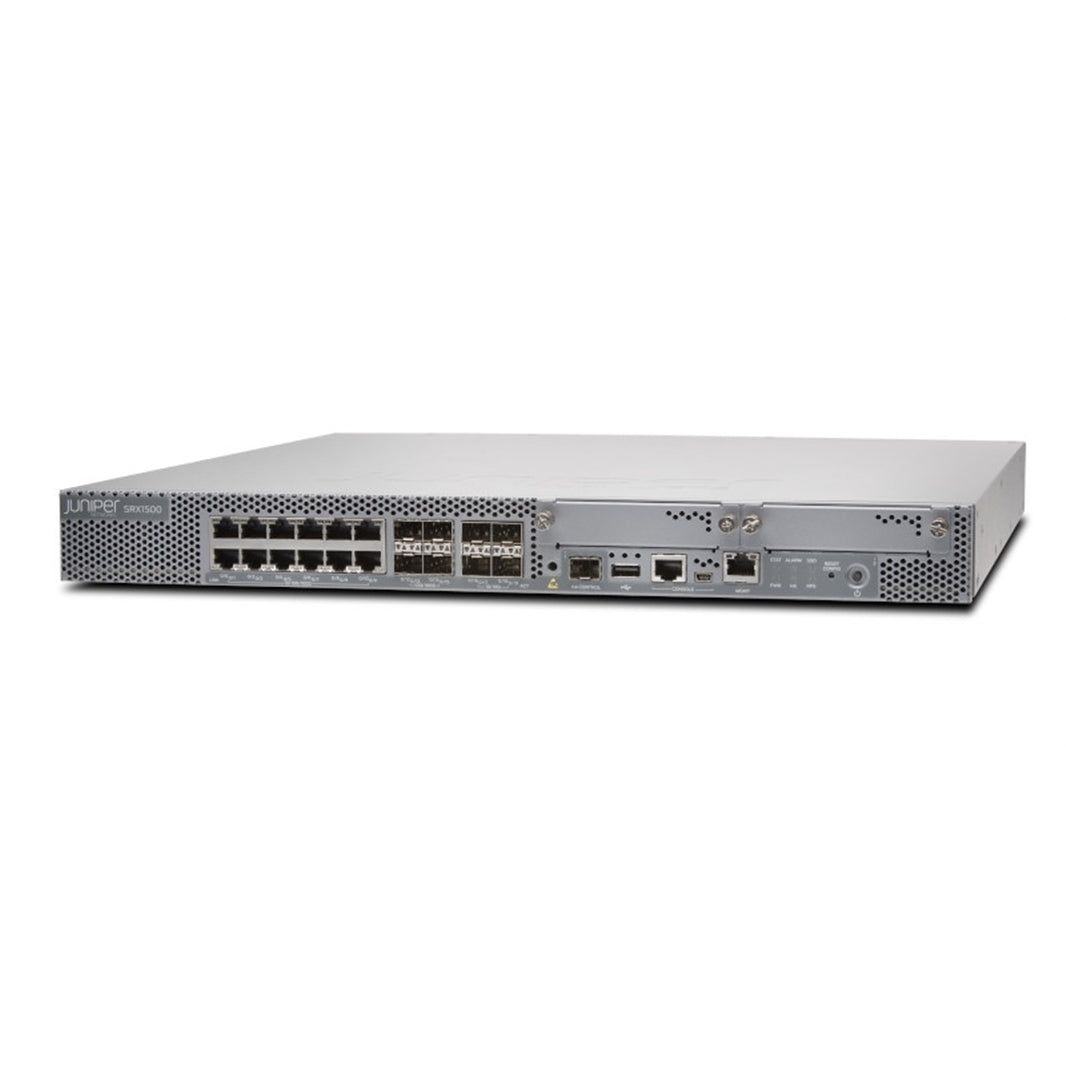 Juniper SRX1500-SYS-JE-AC SRX1500 Srvs Gateway 16GE, 4x10GE, 16G F, 100G SSD Grade A (Used - Good)
