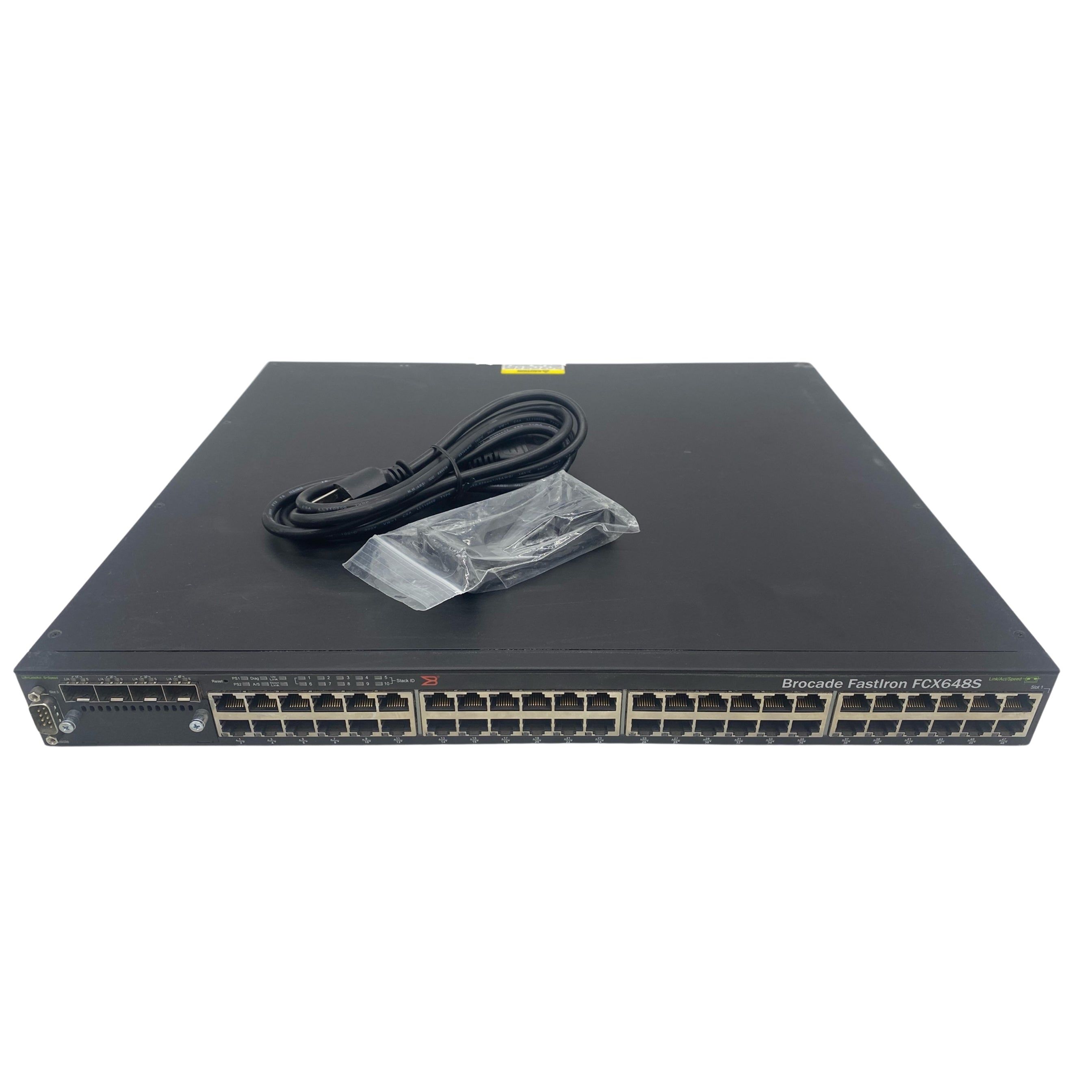 Broadcom FCX648S 48-Port 100Mbps RJ45 1U Specialty Switch, Grey (Certified Refurbished)