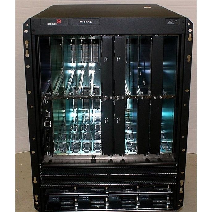 Brocade NetIron BR-MLXE-16-MR-M-AC Chassis (Scratch and Dent)
