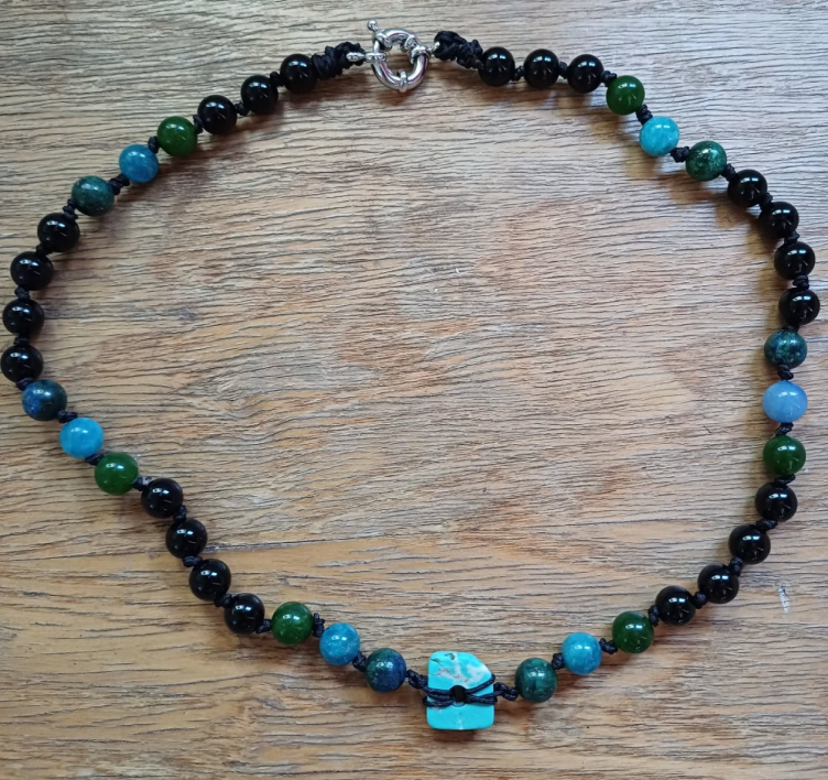 Colier Obsidian, Jad & Lapis Lazuli