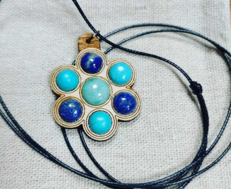 Amuletă cu Lapis Lazuli, Turcoaz & Aventurin