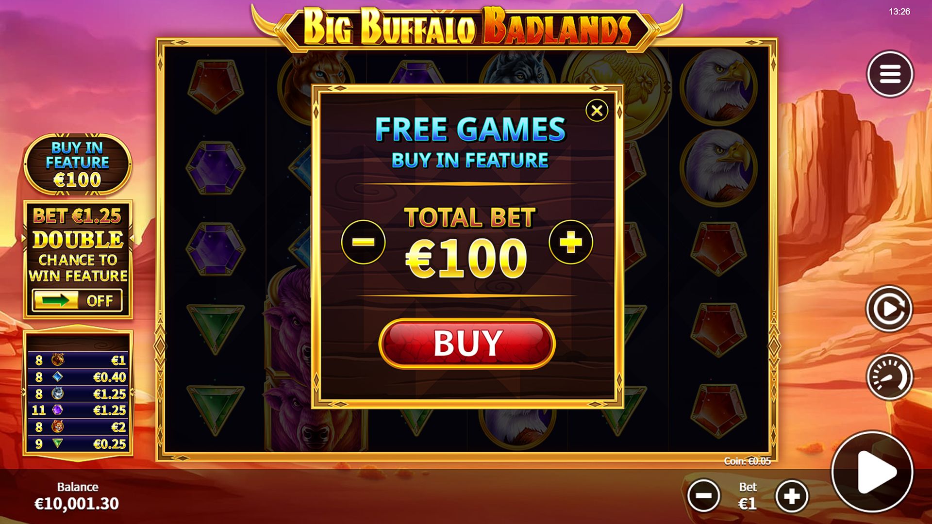 big buffalo badlands slot