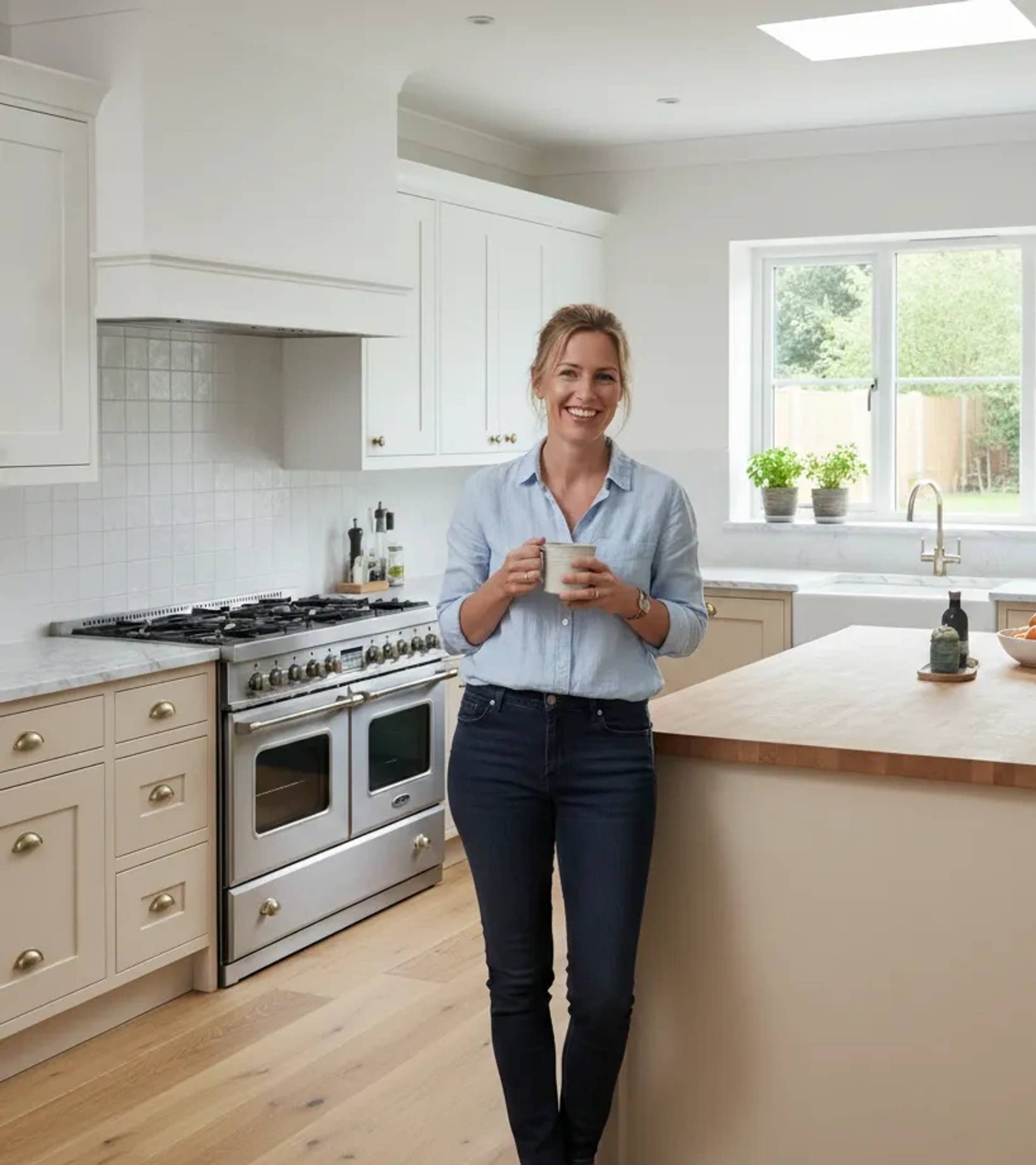 Plumber fixing a sink in a modern kitchen