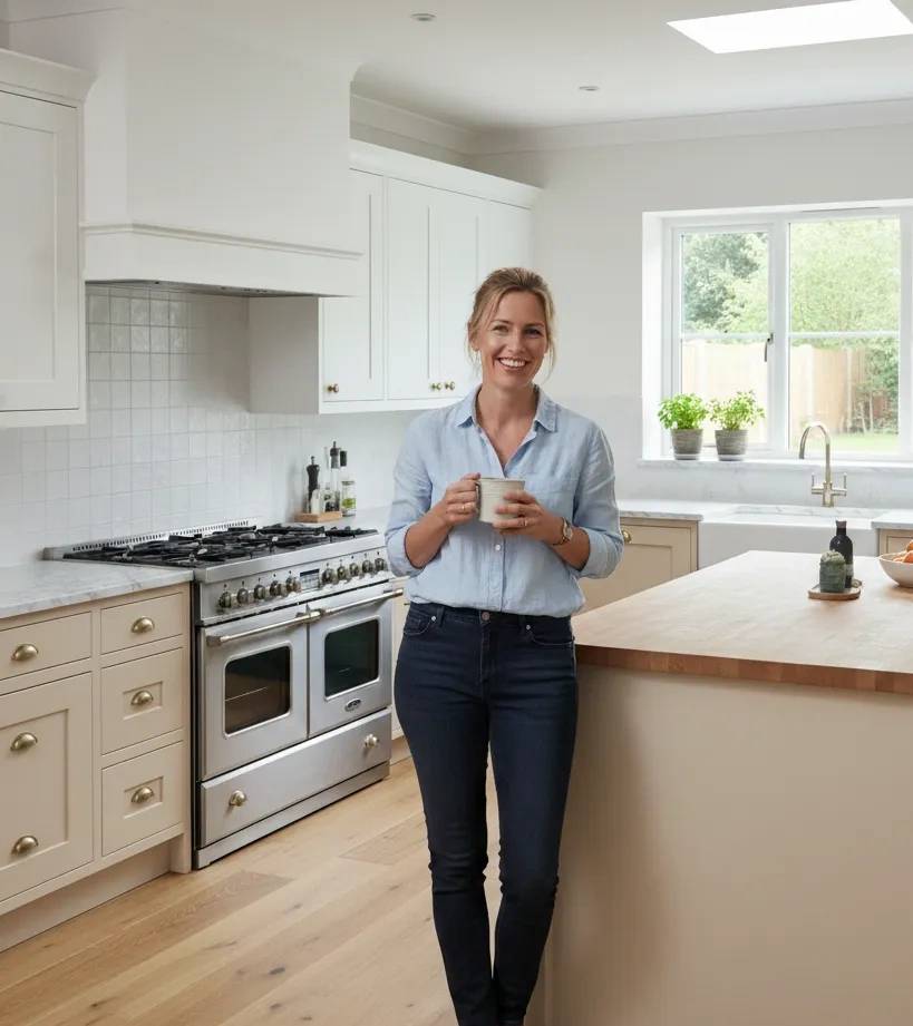 Plumber fixing a sink in a modern kitchen