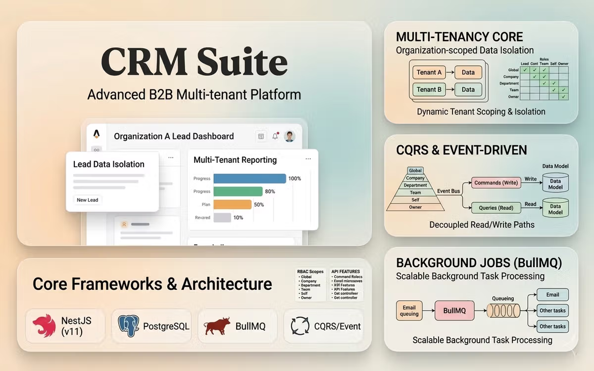 CRM suite dashboard screenshot