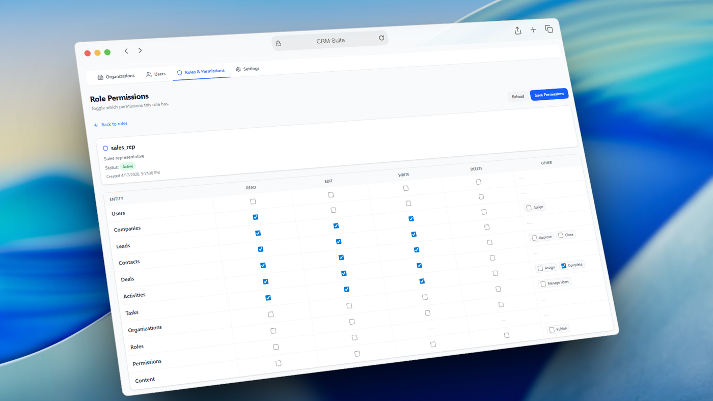 ABAC management interface screenshot