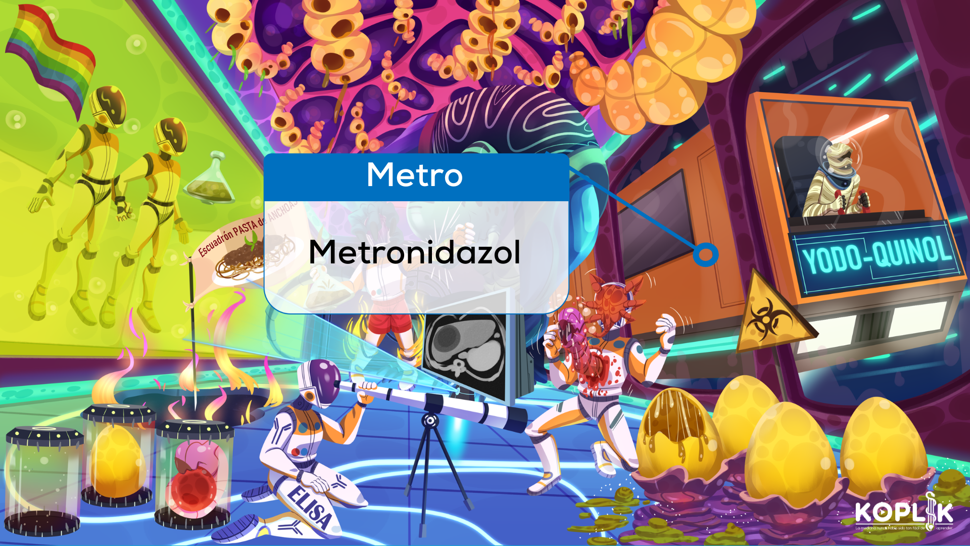 Mnemotecnia: Metro = Metronidazol