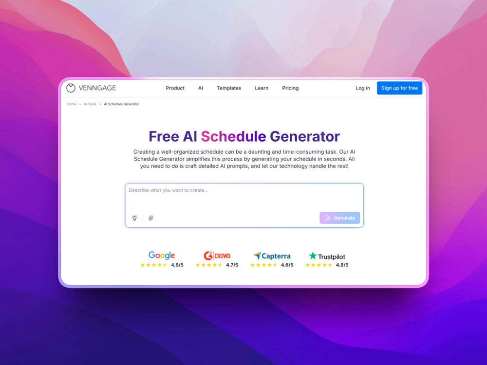 image of AI Schedule Generator image of AI Schedule Generator