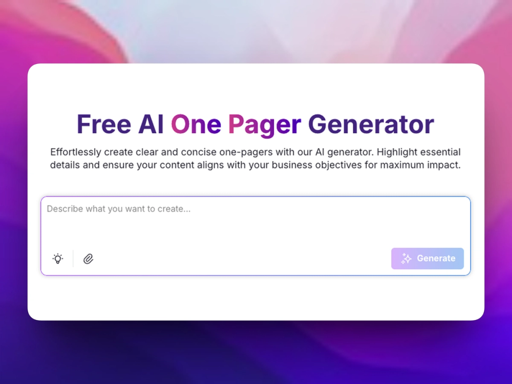 image of AI One-Pager Generator image of AI One-Pager Generator