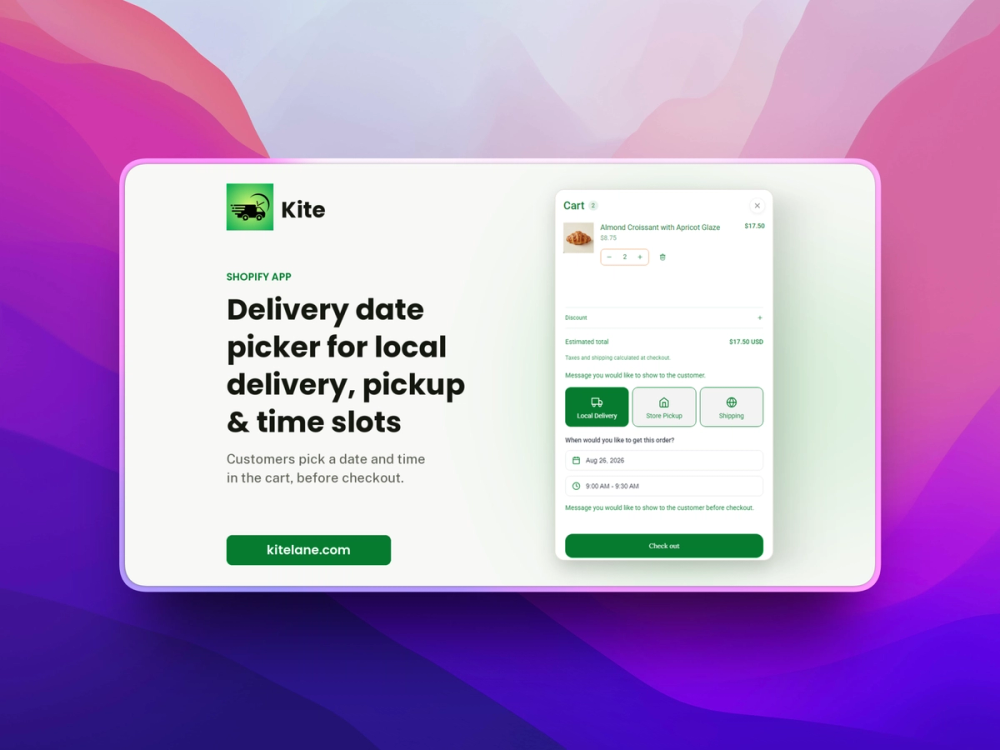 image of Kite Delivery Date picker image of Kite Delivery Date picker