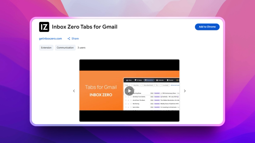 image of Inbox Zero Tabs for Gmail