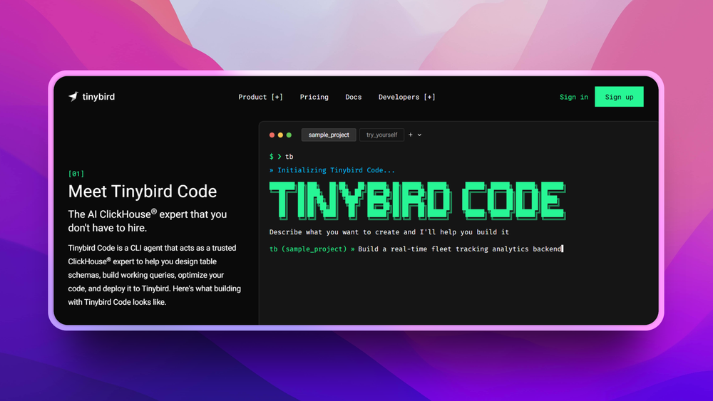image of Tinybird Code