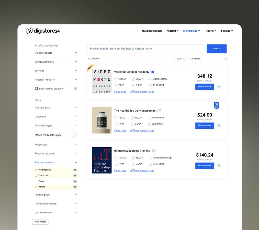 10,000+ Offers Across 44 Niches