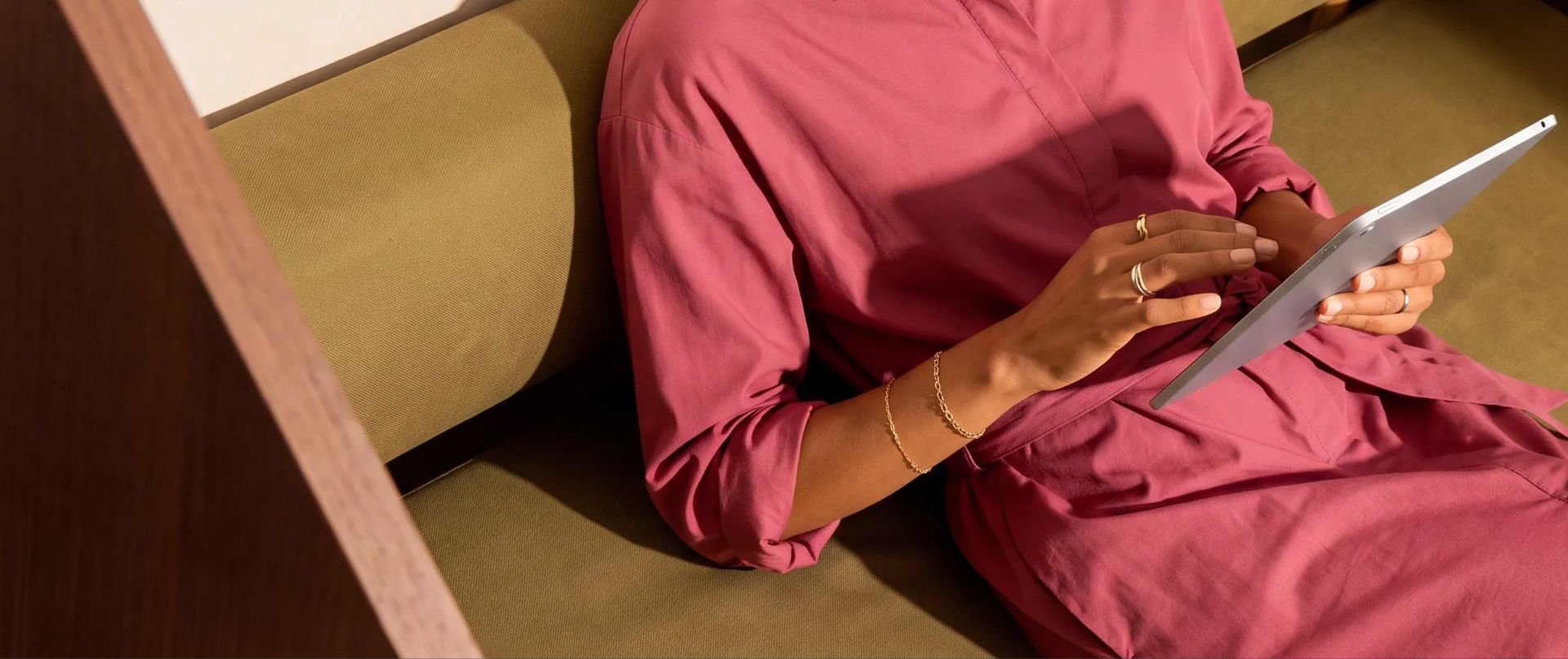 Woman using a tablet