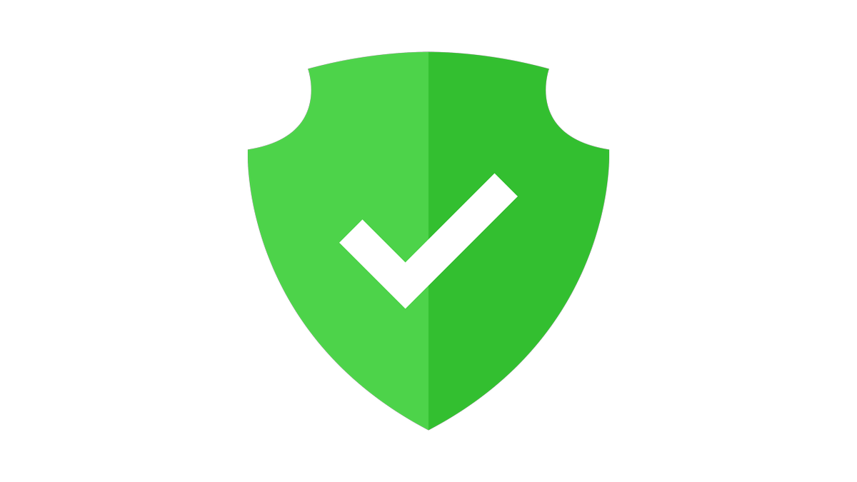 Green shield with a white checkmark.