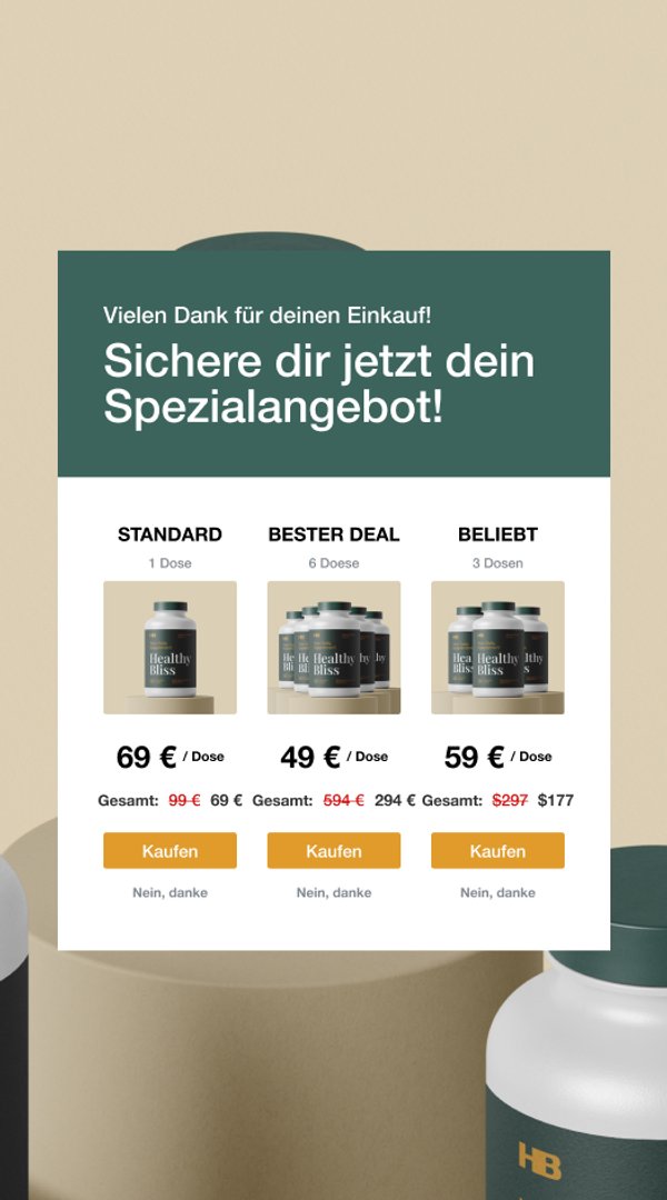 Verkaufe sofort mehr mit Upsells