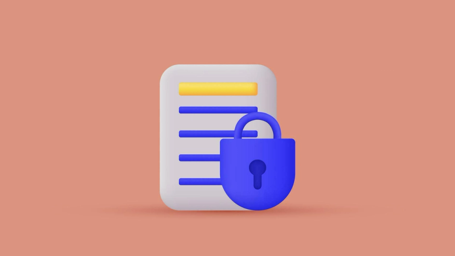 A 3D icon of a locked document.