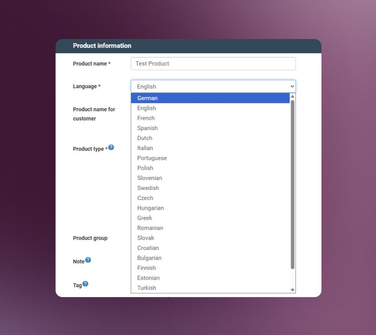 Multilingual Products & Order Forms
