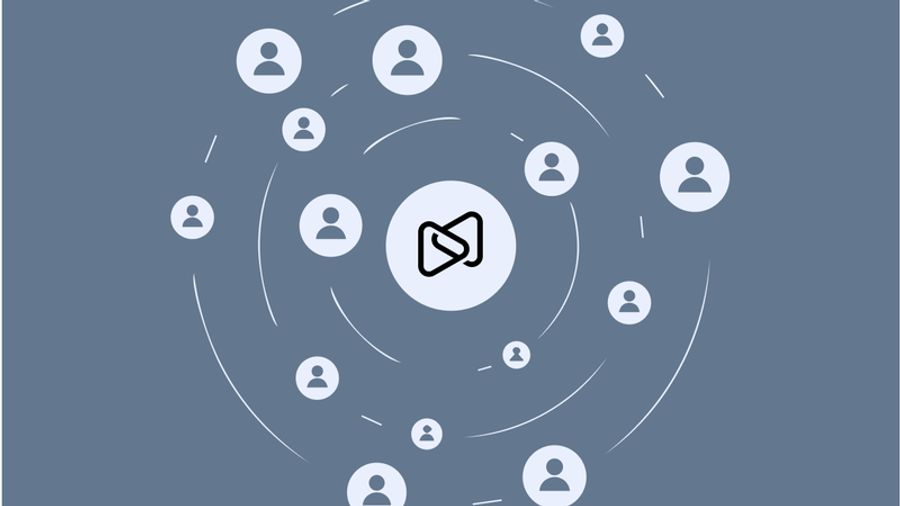 Near Protocol logo surrounded by interconnected user icons.