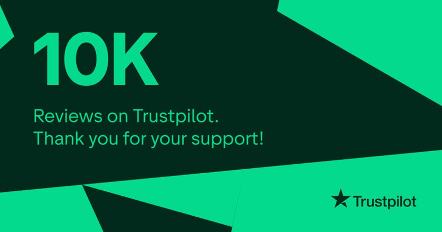 10K Reviews on Trustpilot. Thank you for your support! Trustpilot logo.