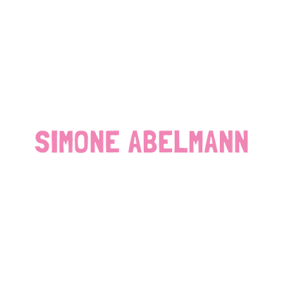 SIMONE ABELMANN in pink text.
