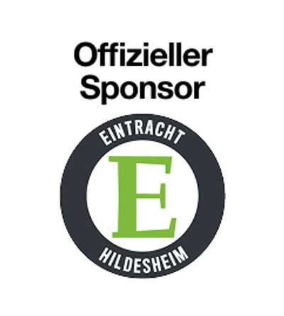 Text "Offizieller Sponsor" above the Eintracht Hildesheim logo.