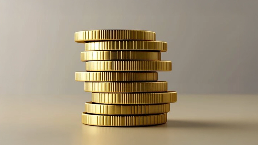 Stack of gold coins.