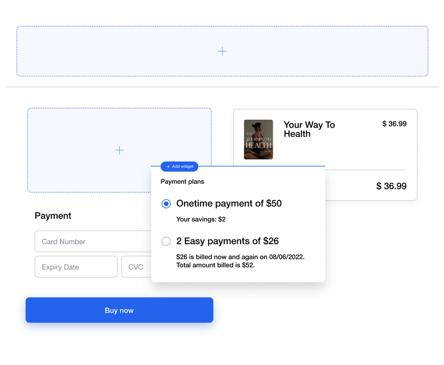 Digistore24 checkout and payment plan mockup