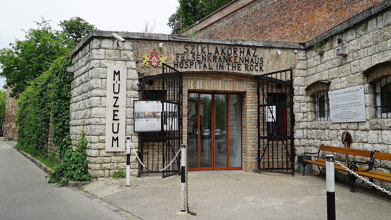 Entrance to the Hospital in the Rock Nuclear Bunker Museum beneath Budapest Castle Hill