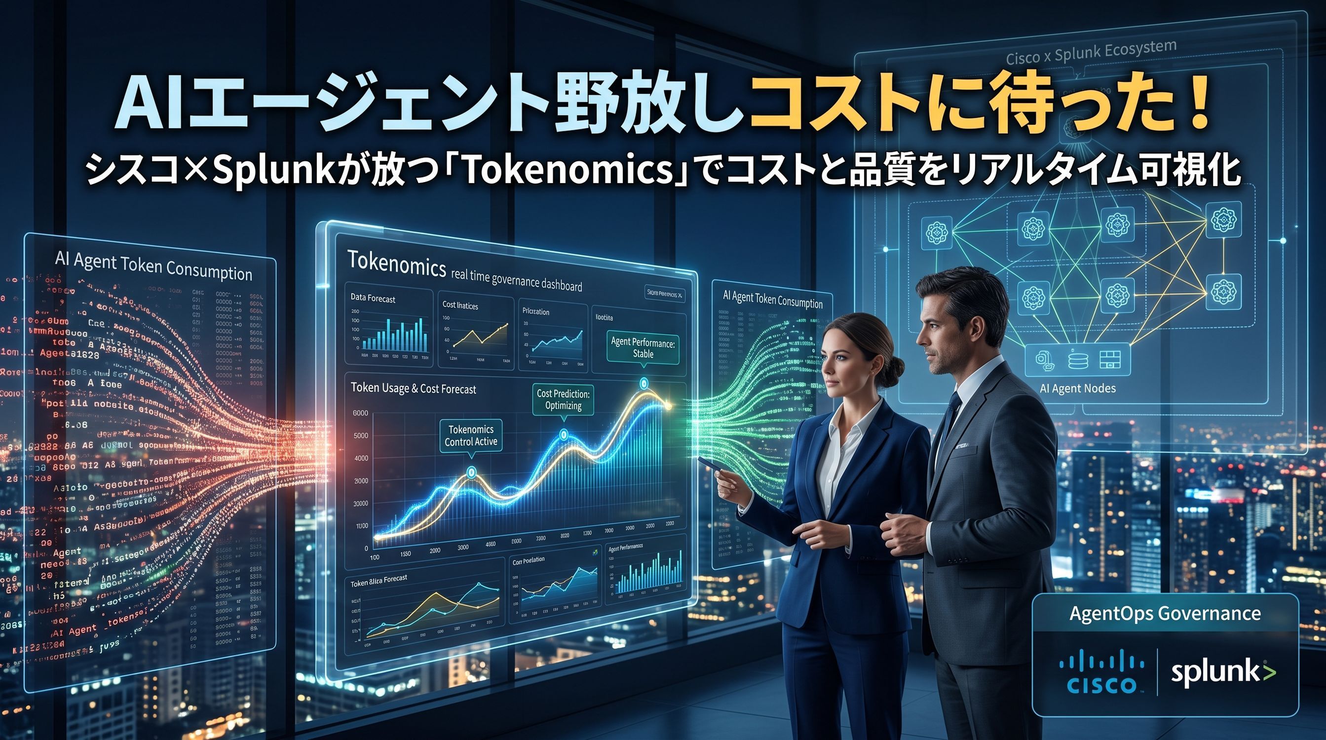 AIエージェントの野放しコストに待った！シスコがSplunkに「Tokenomics」新機能を発表