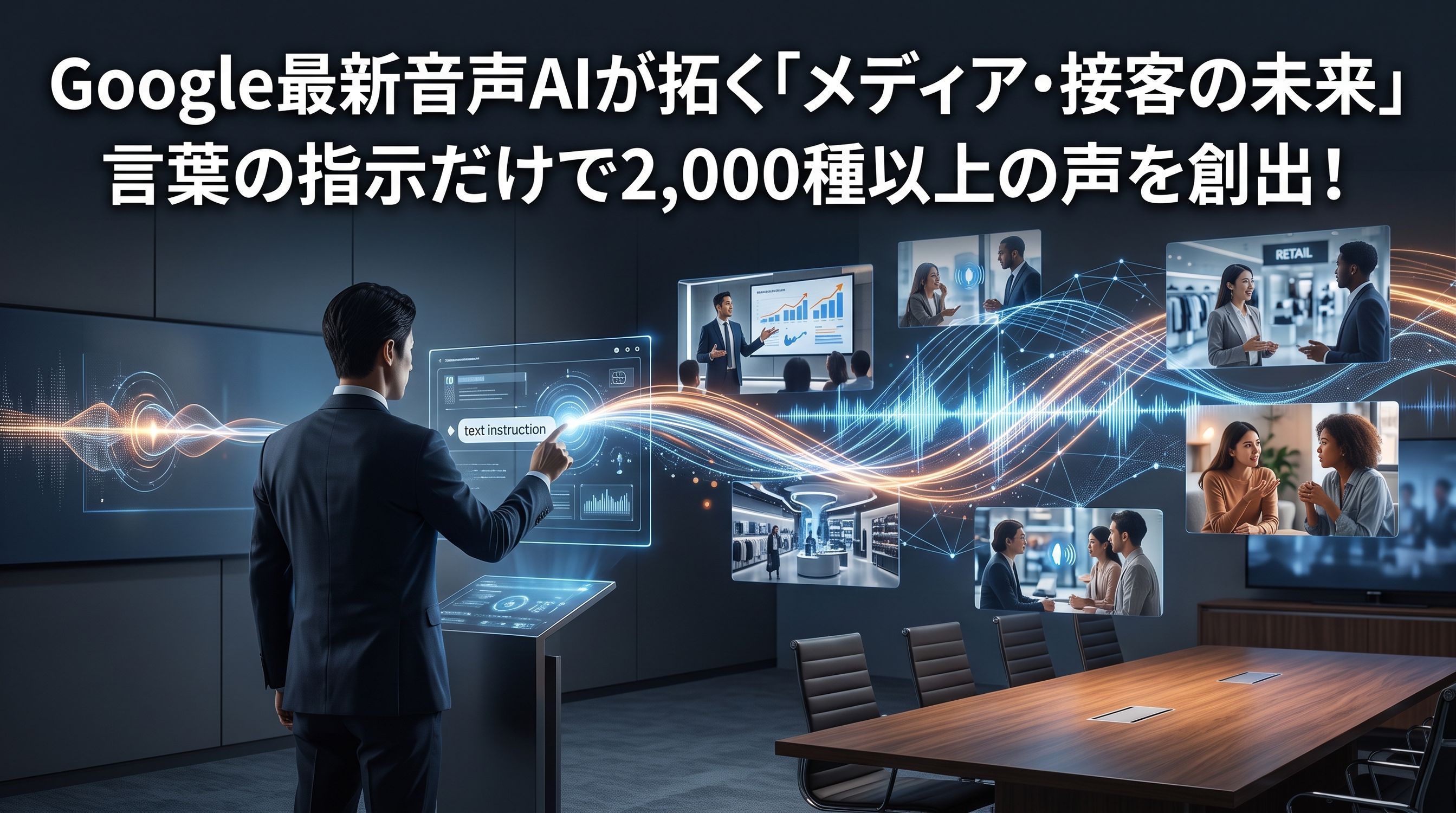 言葉の指示だけで2,000種以上の声を創出！Google最新音声AIが解き放つ「メディア・接客の未来」
